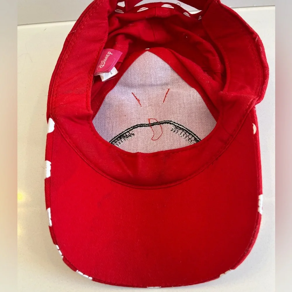 Minnie mouth youth polka dot white red Disney hat